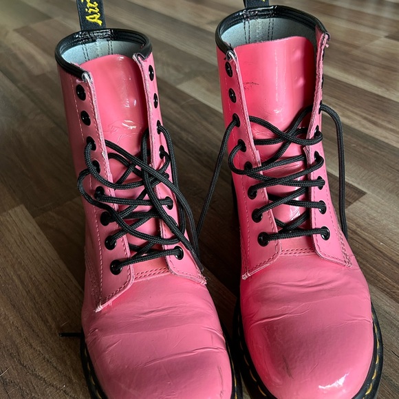 Dr. Martens Pink Combat Boots - Picture 1 of 7